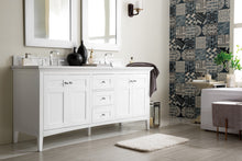 Load image into Gallery viewer, Palisades 72&quot; Double Vanity, Bright White, w/ 3 CM White Zeus Quartz Top