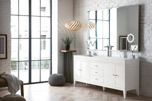 Linear 72" Single Vanity, Glossy White w/ Glossy White Composite Top