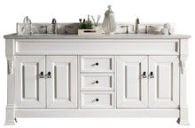 Load image into Gallery viewer, Brookfield 72&quot; Double Vanity, Bright White w/ 3 CM Carrara Marble Top