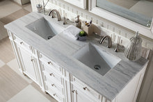 Load image into Gallery viewer, Bristol 60&quot; Double Vanity, Bright White, w/ 3 CM Arctic Fall Solid Surface Top