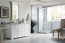 Load image into Gallery viewer, Savannah 60&quot; Bright White Single Vanity w/ 3 CM Carrara Marble Top