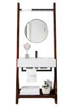 Load image into Gallery viewer, Lakeside 30&quot; Single Vanity, Mid Century Walnut w/ Arctic Fall Solid Surface Top