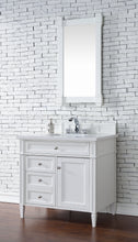 Load image into Gallery viewer, Brittany 36&quot; Bright White Single Vanity w/ 3 CM White Zeus Quartz Top