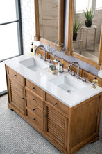 Load image into Gallery viewer, Bathroom Vanities Outlet Atlanta Renovate for LessSavannah 60&quot; Double Vanity Cabinet, Driftwood, w/ 3 CM Classic White Quartz Top