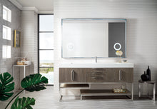 Load image into Gallery viewer, Columbia 72&quot; Single Vanity, Ash Gray w/ Glossy White Composite Top