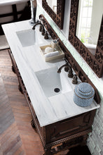 Load image into Gallery viewer, Balmoral 72&quot; Antique Walnut Double Vanity w/ 3 CM Arctic Fall Solid Surface Top