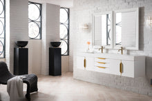 Load image into Gallery viewer, Mercer Island 72&quot; Double Vanity, Glossy White, Radiant Gold w/ Glossy White Composite Top