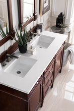 Load image into Gallery viewer, Brittany 60&quot; Burnished Mahogany Double Vanity w/ 3 CM Classic White Quartz Top