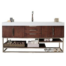 Load image into Gallery viewer, Columbia 72&quot; Single Vanity, Coffee Oak w/ Glossy White Composite Top