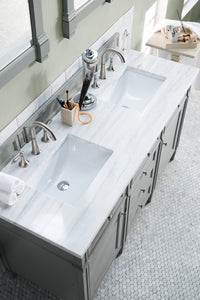 Brittany 60" Urban Gray Double Vanity w/ 3 CM Arctic Fall Solid Surface Top