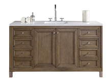 Load image into Gallery viewer, Chicago 60&quot; Single Vanity, Whitewashed Walnut w/ 3 CM White Zeus Quartz Top