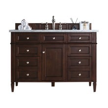 Load image into Gallery viewer, Brittany 48&quot; Burnished Mahogany Single Vanity w/ 3 CM Carrara Marble Top