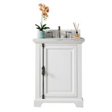 Load image into Gallery viewer, Providence 26&quot; Bright White Single Vanity w/ 3 CM Arctic Fall Solid Surface Top
