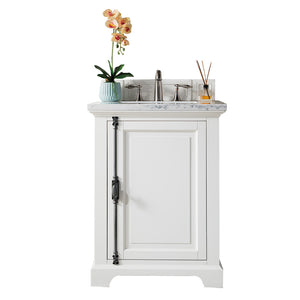 Providence 26" Bright White Single Vanity w/ 3 CM Arctic Fall Solid Surface Top