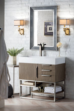 Load image into Gallery viewer, Columbia 36&quot; Single Vanity, Ash Gray w/ Glossy White Composite Top