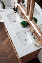 Load image into Gallery viewer, Providence 60&quot; Driftwood Double Vanity w/ 3 CM Carrara Marble Top