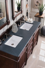 Load image into Gallery viewer, Brittany 60&quot; Burnished Mahogany Double Vanity w/ 3 CM Charcoal Soapstone Quartz Top