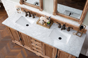 Bathroom Vanities Outlet Atlanta Renovate for LessProvidence 72" Driftwood Double Vanity w/ 3 CM Carrara Marble Top