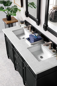 Brittany 60" Black Onyx Double Vanity w/ 3 CM Eternal Jasmine Pearl Quartz Top