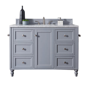 Copper Cove Encore 48" Single Vanity, Silver Gray w/ 3 CM Arctic Fall Solid Surface Top