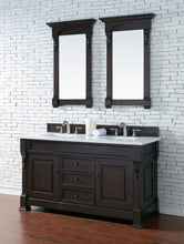 Load image into Gallery viewer, Brookfield 60&quot; Double Vanity, Burnished Mahogany w/ 3 CM Classic White Quartz Top