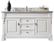 Load image into Gallery viewer, Brookfield 60&quot; Single Vanity, Bright White w/ 3 CM Carrara Marble Top