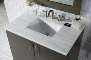 Bathroom Vanities Outlet Atlanta Renovate for LessMetropolitan 36" Silver Oak Single Vanity w/ 3 CM Arctic Fall Solid Surface Top