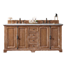 Load image into Gallery viewer, Providence 72&quot; Driftwood Double Vanity w/ 3 CM Arctic Fall Solid Surface Top