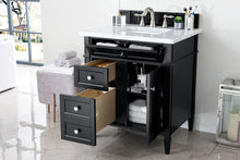 Load image into Gallery viewer, Brittany 30&quot; Single Vanity, Black Onyx w/ 3 CM Carrara Marble Top