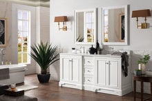 Load image into Gallery viewer, De Soto 72&quot; Double Vanity, Bright White w/ 3 CM Arctic Fall Solid Surface Top