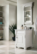 Load image into Gallery viewer, Brookfield 26&quot; Single Vanity, Bright White w/ 3 CM Carrara Marble Top