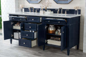 Brittany 72" Victory Blue Double Vanity w/ 3 CM Eternal Jasmine Pearl Quartz Top