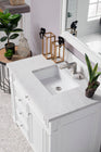 Bristol 36" Single Vanity, Bright White, w/ 3 CM Eternal Jasmine Pearl Quartz Top
