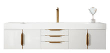 Load image into Gallery viewer, Mercer Island 72&quot; Single Vanity, Glossy White, Radiant Gold w/ Glossy White Composite Top