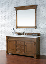 Load image into Gallery viewer, Brookfield 60&quot; Single Vanity, Country Oak w/ 3 CM Classic White Quartz Top