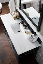 Load image into Gallery viewer, Brookfield 60&quot; Single Vanity, Antique Black w/ 3 CM Arctic Fall Solid Surface Top