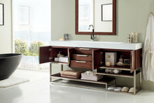 Load image into Gallery viewer, Columbia 72&quot; Single Vanity, Coffee Oak w/ Glossy White Composite Top