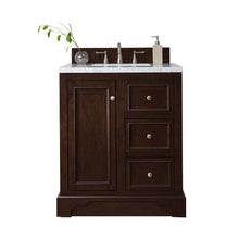 Load image into Gallery viewer, De Soto 30&quot; Single Vanity, Burnished Mahogany w/ 3 CM Arctic Fall Solid Surface Top