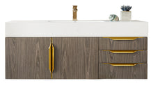 Load image into Gallery viewer, Mercer Island 48&quot; Single Vanity, Ash Gray, Radiant Gold w/ Glossy White Composite Top
