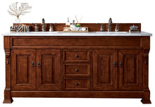 Load image into Gallery viewer, Brookfield 72&quot; Double Vanity, Warm Cherry w/ 3 CM Arctic Fall Solid Surface Top