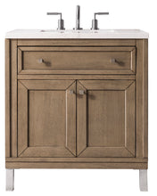 Load image into Gallery viewer, Chicago 30&quot; Single Vanity, Whitewashed Walnut w/ 3 CM White Zeus Quartz Top