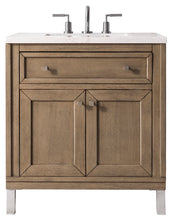 Load image into Gallery viewer, Chicago 30&quot; Single Vanity Whitewashed Walnut w/ 3 CM Classic White Quartz Top James Martin