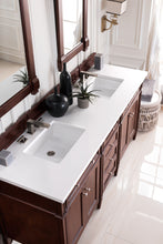 Load image into Gallery viewer, Brittany 72&quot; Burnished Mahogany Double Vanity w/ 3 CM Classic White Quartz Top