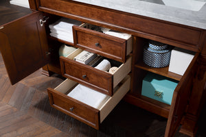 Bathroom Vanities Outlet Atlanta Renovate for LessBrookfield 60" Double Vanity, Warm Cherry w/ 3 CM Carrara Marble Top