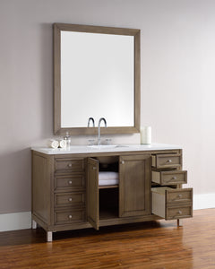 Bathroom Vanities Outlet Atlanta Renovate for LessChicago 60" Single Vanity, Whitewashed Walnut w/ 3 CM White Zeus Quartz Top