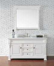 Load image into Gallery viewer, Brookfield 60&quot; Single Vanity, Bright White w/ 3 CM Classic White Quartz Top