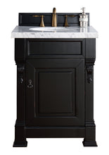 Load image into Gallery viewer, Brookfield 26&quot; Single Vanity, Antique Black w/ 3 CM Arctic Fall Solid Surface Top