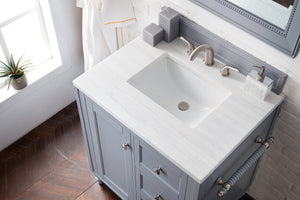 Bathroom Vanities Outlet Atlanta Renovate for LessCopper Cove Encore 30" Single Vanity, Silver Gray w/ 3 CM Arctic Fall Solid Surface Top