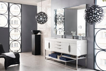 Load image into Gallery viewer, Columbia 72&quot; Double Vanity, Glossy White w/ Glossy White Composite Top
