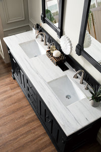 Bathroom Vanities Outlet Atlanta Renovate for LessBrookfield 72" Double Vanity, Antique Black w/ 3 CM Arctic Fall Solid Surface Top